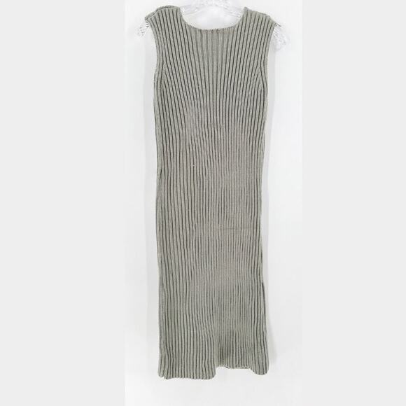 J. Ing Tan Crew Neck Sleeveless Ribbed Knit Casual Midi Tank Dress Size Small - Picture 2 of 14